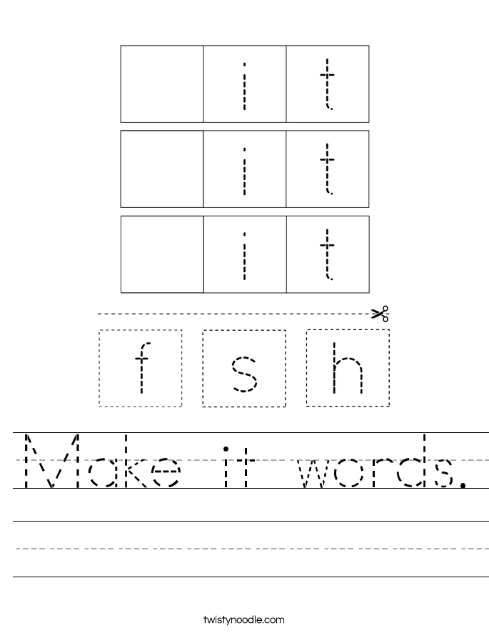 Make it words. Worksheet