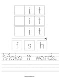 Make it words. Worksheet