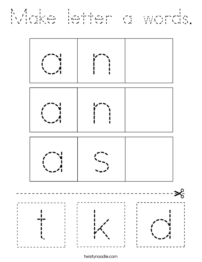 Make letter a words. Coloring Page