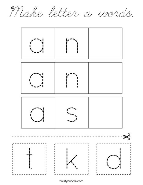 Make letter a words. Coloring Page