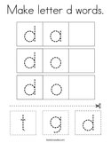 Make letter d words Coloring Page