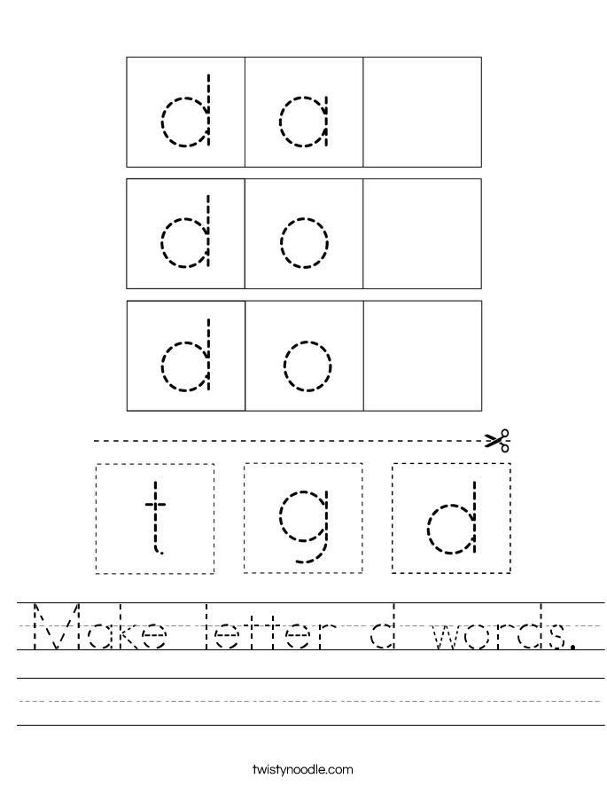Make letter d words. Worksheet