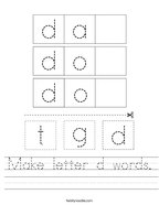 Make letter d words Handwriting Sheet