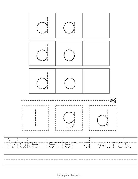 Make letter d words. Worksheet