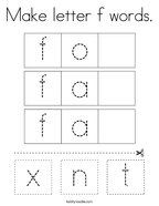 Make letter f words Coloring Page