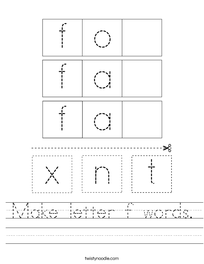 Make letter f words. Worksheet