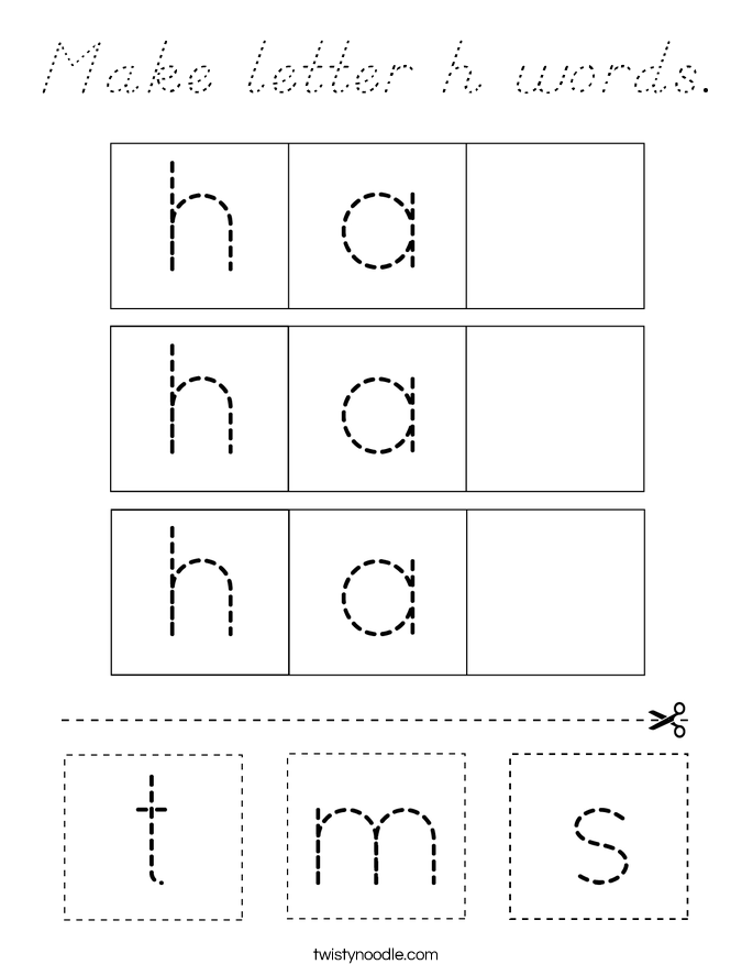 Make letter h words. Coloring Page