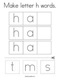 Make letter h words. Coloring Page