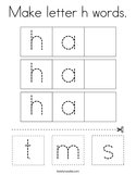 Make letter h words Coloring Page