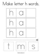 Make letter h words Coloring Page