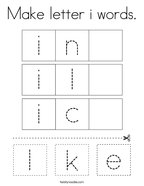 Make letter i words Coloring Page