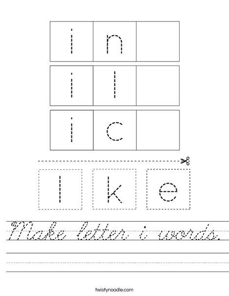 Make letter i words. Worksheet