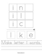 Make letter i words Handwriting Sheet
