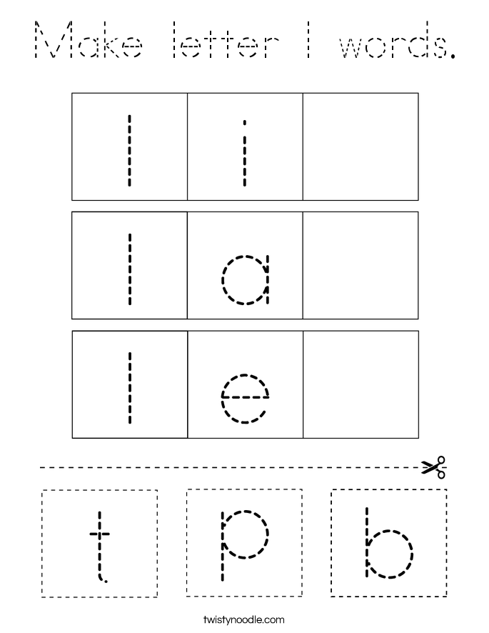 Make letter l words. Coloring Page