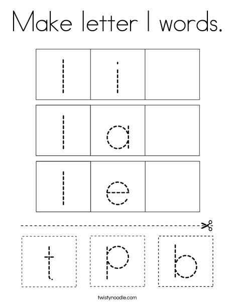 Make letter l words. Coloring Page