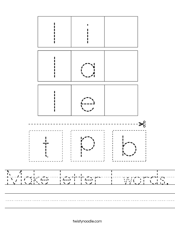 Make letter l words. Worksheet