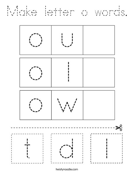 Make letter o words. Coloring Page