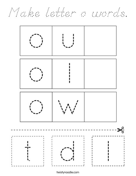 Make letter o words. Coloring Page