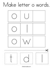 Make letter o words Coloring Page