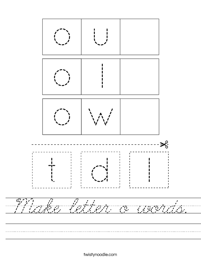 Make letter o words. Worksheet