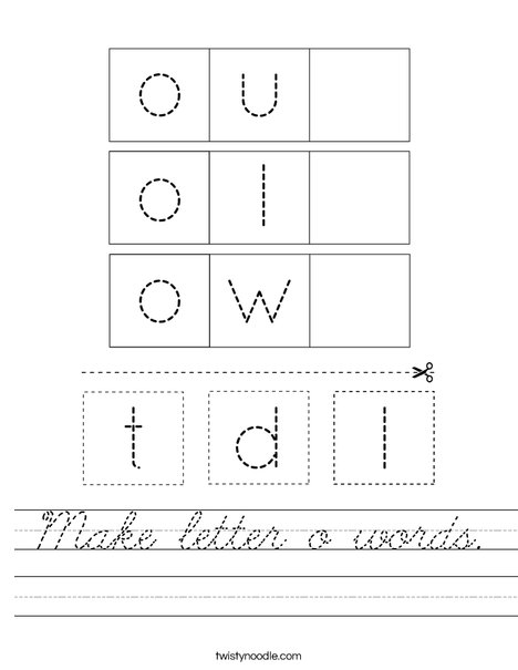 Make letter o words. Worksheet