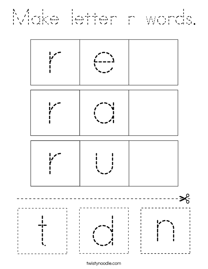 Make letter r words. Coloring Page