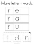 Make letter r words. Coloring Page