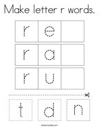 Make letter r words Coloring Page