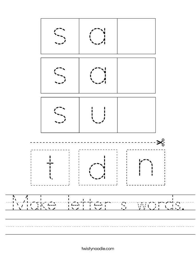 Make letter s words. Worksheet