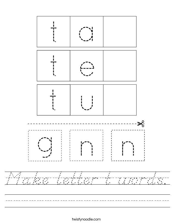 Make letter t words. Worksheet