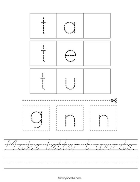 Make letter t words. Worksheet