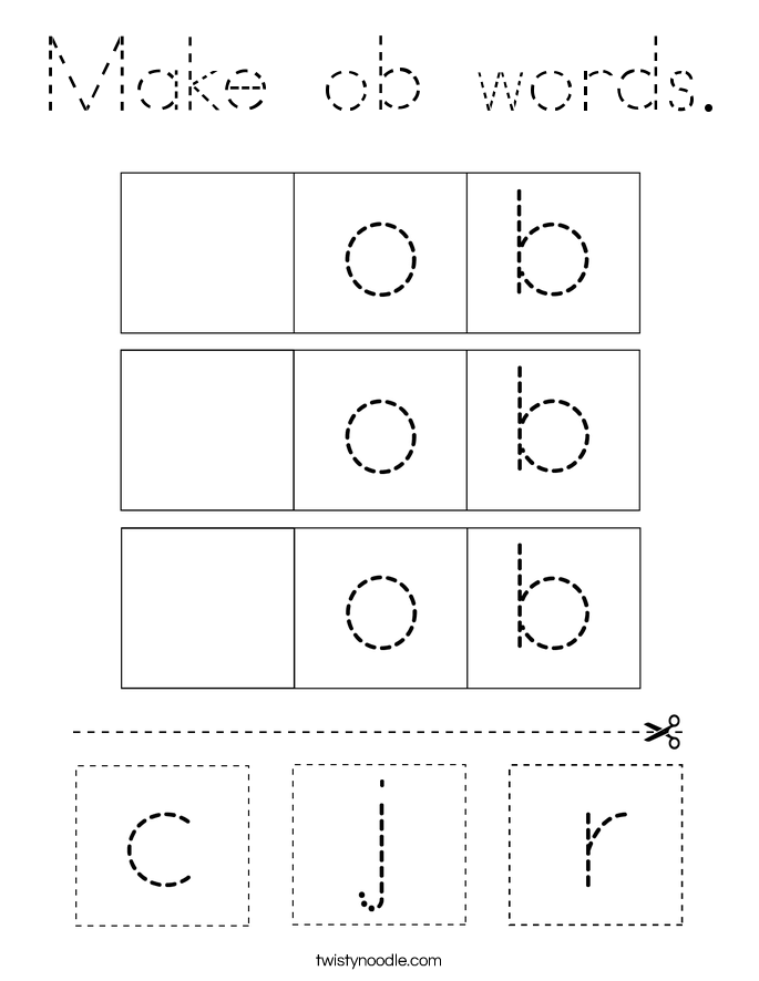 Make ob words. Coloring Page