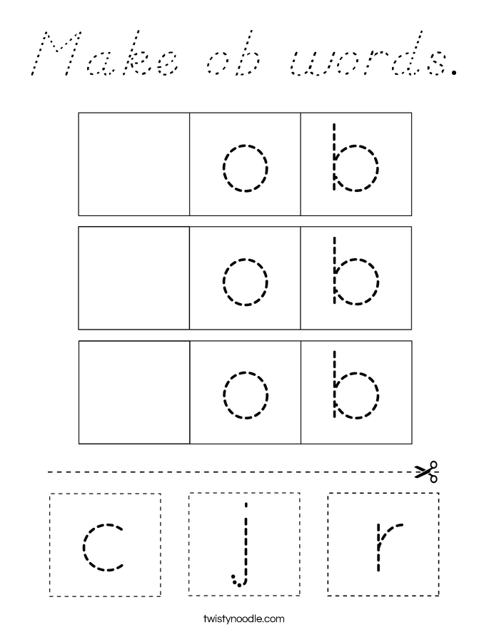 Make ob words. Coloring Page
