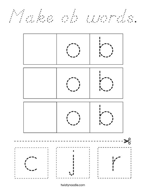 Make ob words. Coloring Page