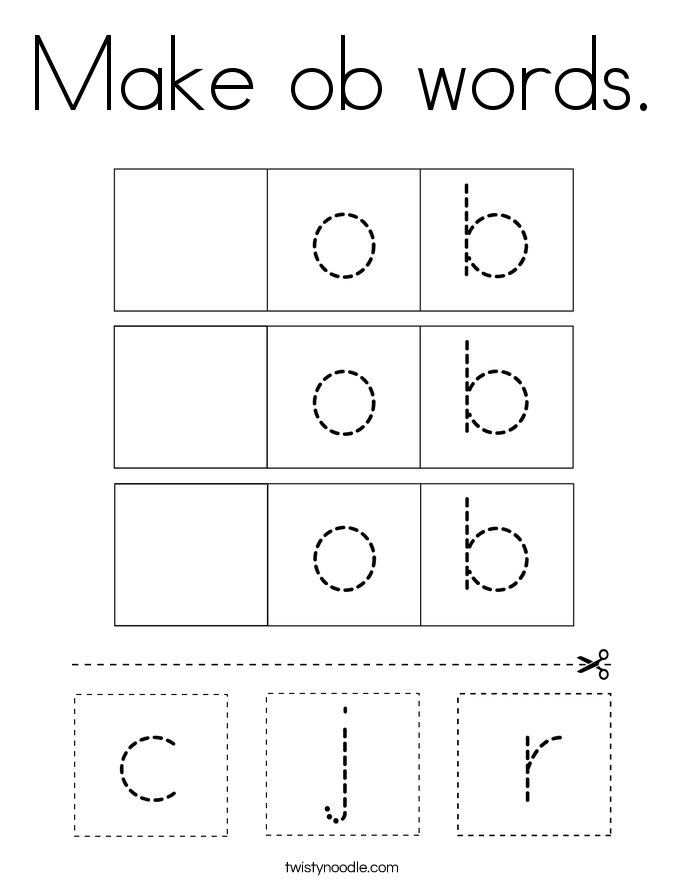 Make ob words. Coloring Page