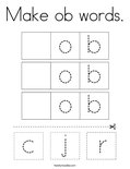 Make ob words. Coloring Page