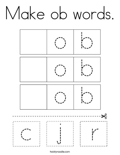 Make ob words. Coloring Page