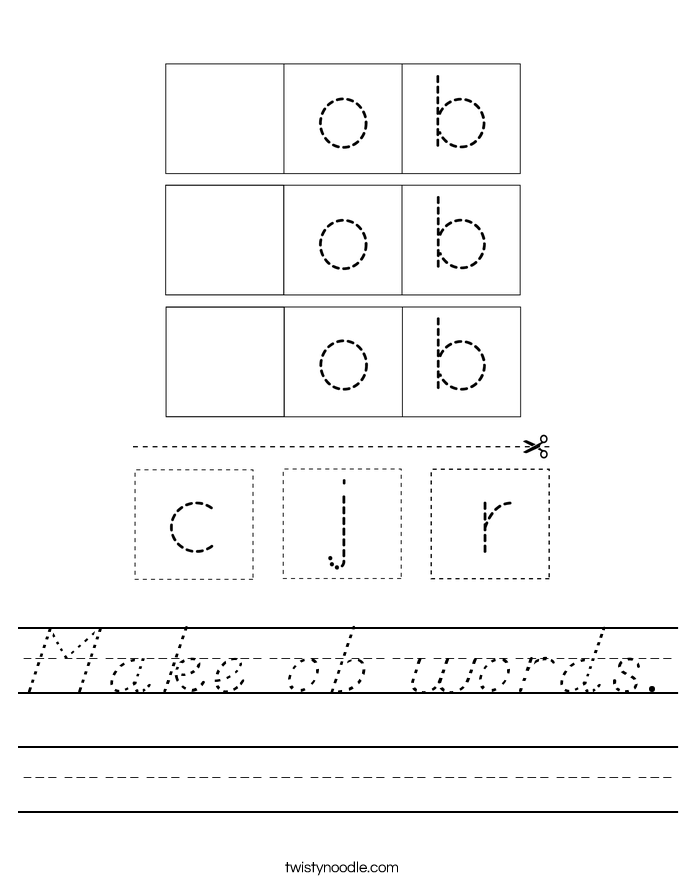 Make ob words. Worksheet