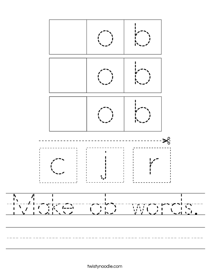 Make ob words. Worksheet
