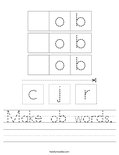 Make ob words. Worksheet