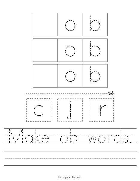 Make ob words. Worksheet