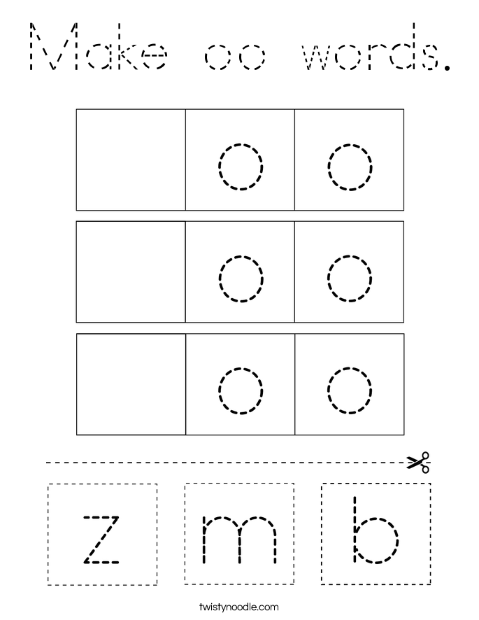 Make oo words. Coloring Page