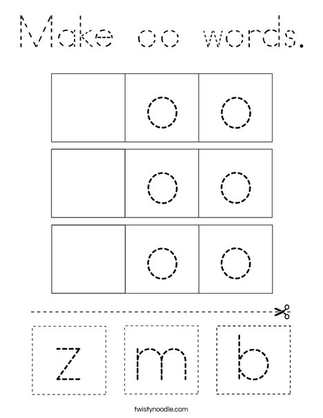 Make oo words. Coloring Page