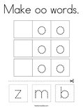 Make oo words. Coloring Page