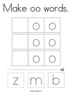 Make oo words Coloring Page