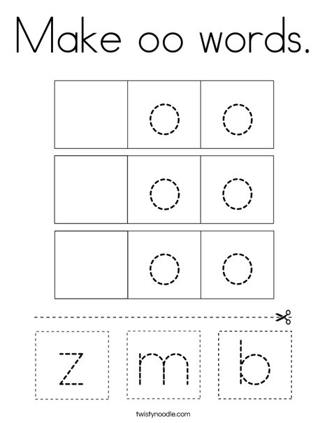 Make oo words. Coloring Page