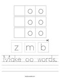 Make oo words. Worksheet