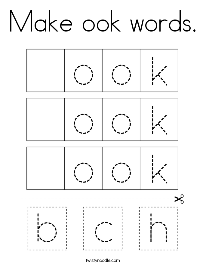 Make ook words. Coloring Page