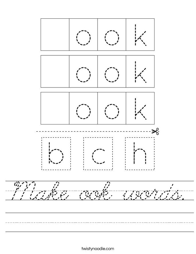 Make ook words. Worksheet