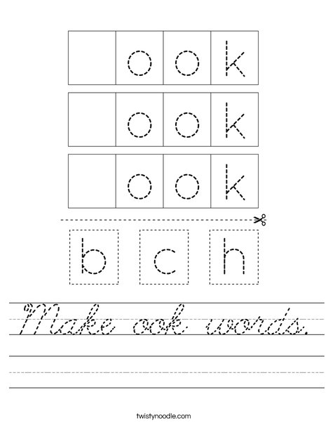 Make ook words Worksheet